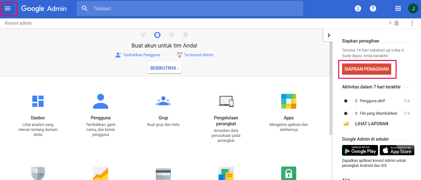 membuka google admin