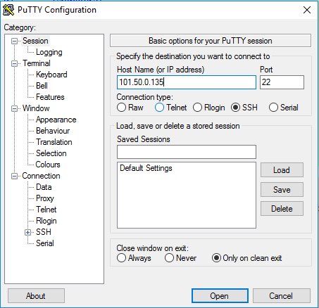 vps via putty