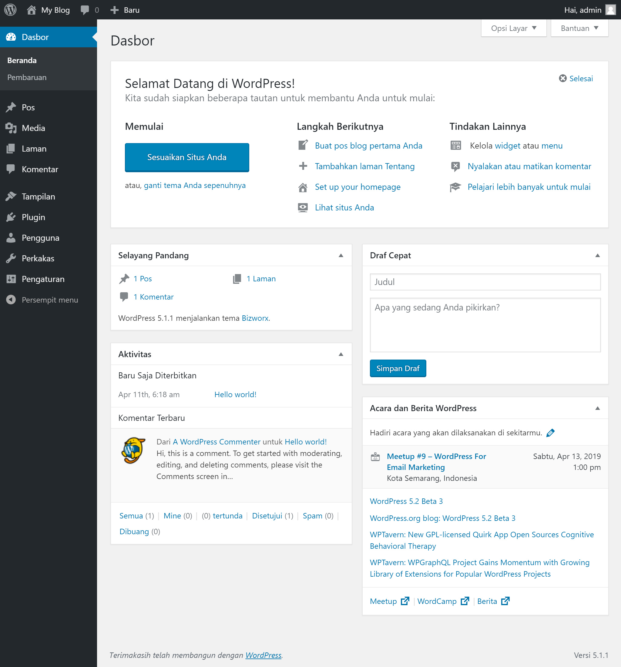 media wordpress